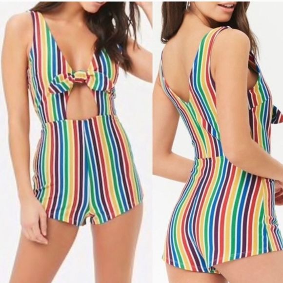 rainbow romper womens